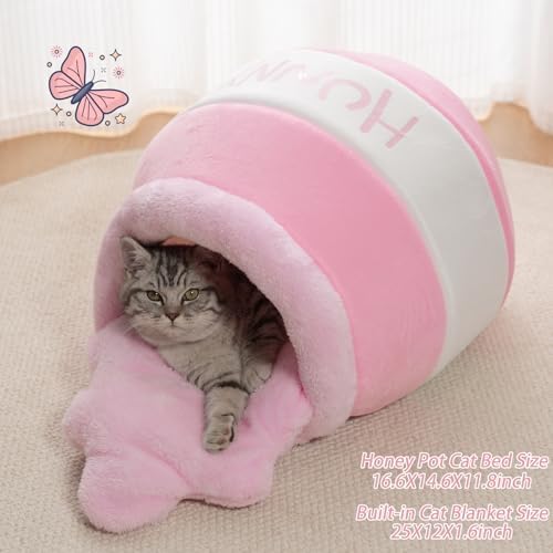 Honey Pot Cat Cave Bed, Soft and Thick Rebound Sponge Pet Nest - Image 6