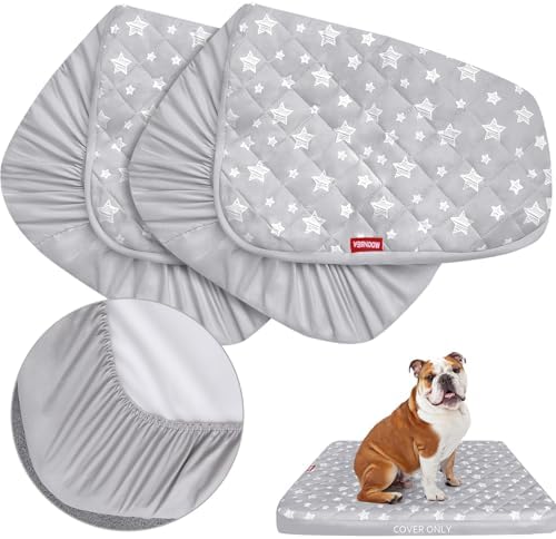 Dog Bed Covers Replacement Lovely Grey Star Print, 22x35 Inches, 2 Pack by Moonsea