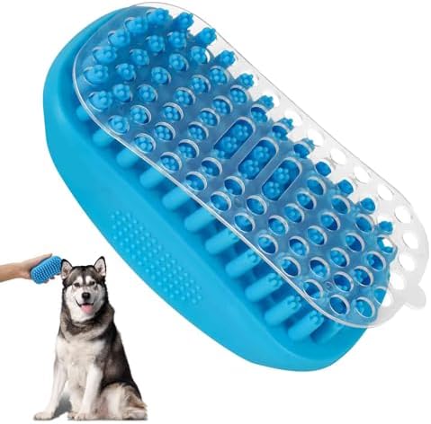 Dog Grooming Brush, Premium Soft Silicone Pet Bath Brushes, Rubber Massage by Brillirare