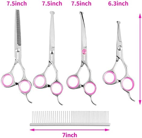 Dog Grooming Scissors Set, 4CR Stainless Steel Safety Round Tip - Image 3