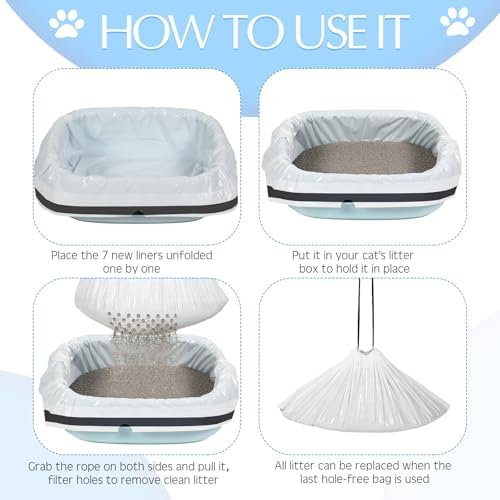 Jutom 14 Count Sifting Litter Box Liners, Cat Box Liners - Image 5