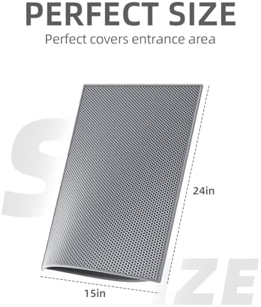 ESTHELLO Cat Litter Mat Honeycomb Double Layer Design 24’’ x 15’’ Gray - Image 2