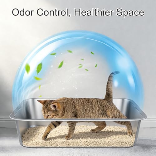 X-Large High Sided Stainless Steel Cat Litter Box - Image 3