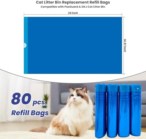 80 Counts Cat Litter Bin Refill Bags Compatible - Image 2