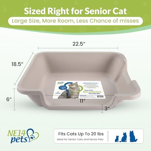 KittyGoHere 2.0 Easy Entry Cat Litter Box, 2 Pack Large Misty Gray - Image 5