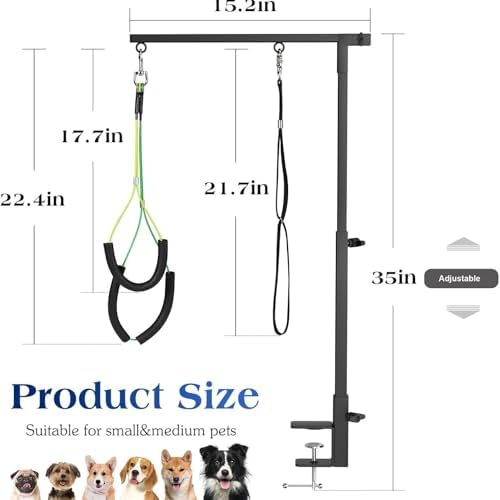 Dog Grooming Arm with Pet Grooming Hammock, getlstub 35" Pet Grooming Table Arm - Image 7
