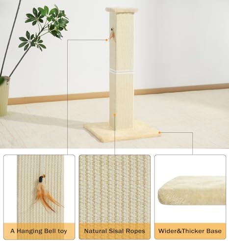 Made4Pets Cat Scratching Post for Indoor Cats, Sisal Cat Scratcher - Image 3
