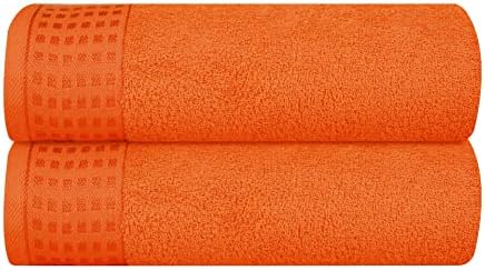 GLAMBURG 100% Cotton 2 Pack Oversized Bath Towel Set 28x55 Inches, Ultra Soft by GLAMBURG