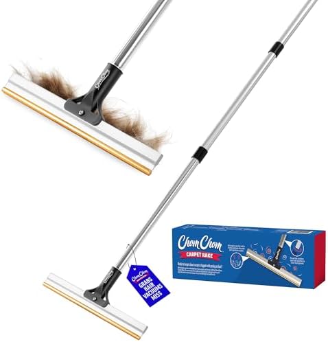 ChomChom Carpet Rake – Adjustable Pet Hair Remover Tool Up to 64 in Long – Deep by ChomChomRoller