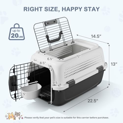 22.5" Hard Shell Cat Carrier, Pet Carrier - Image 2