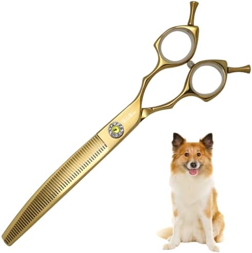 7.5in 25° Curved 56 Teeth Thinning Dog Grooming Scissors by SnipStar