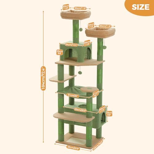 PAWZ Road 72" Cactus Cat Tree Tall Tower - Image 2