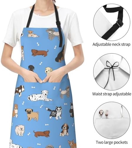 Perinsto Waterproof Apron With 2 Pockets Kitchen Chef Aprons Bibs - Image 3