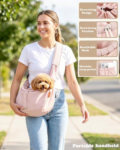 Pet Sling Carrier for Small Dogs & Cats up to 15 lbs, Puppy Carrier Purse - Image 2