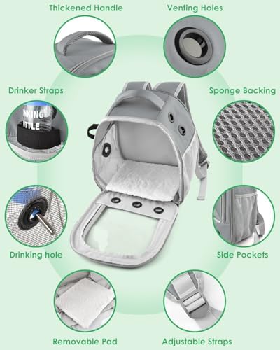 DBNESS Guinea Pig Carrier Backpack, Portable Rabbit Travel Carring Bag - Image 3
