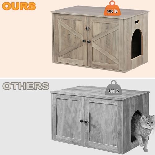 Timberer Cat Litter Box Enclosure, Hidden Litter Box Furniture - Image 3