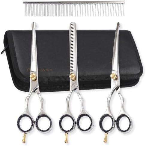 Left Handed Pet Grooming Scissors Kit by MELWEY