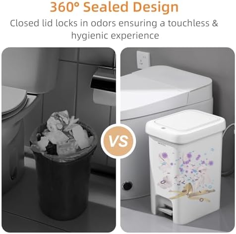 MOPALL 1.9 Gallon Small Bathroom Trash Can - Image 4