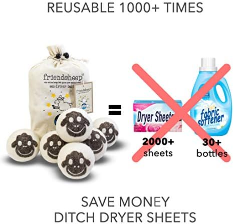 Friendsheep Wool Dryer Balls, Organic Reusable Fabric Softener Alternative - Image 2