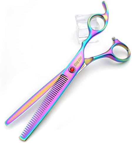 7.0in Titanium Professional Pet Grooming Scissors Set, Straight & Thinning & - Image 4