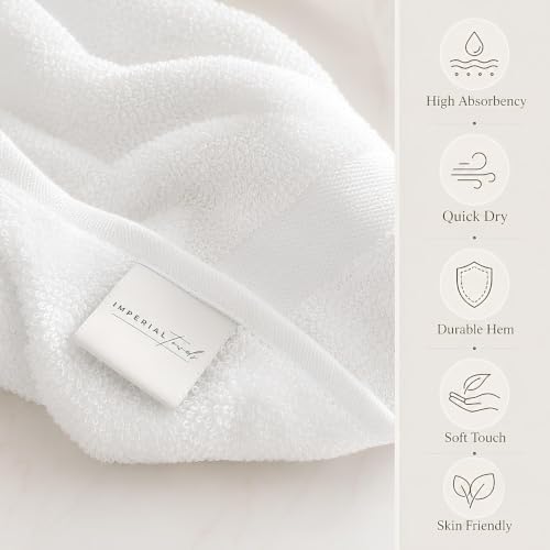 (Pack of 24 White Bath Towels Bulk 20x40 Inches - Image 4