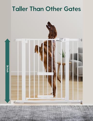 Babelio 36" Tall Dog Gate with Cat Door, CatPrivilege II - Image 2