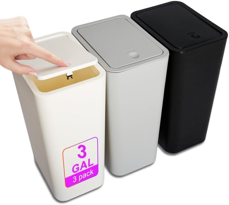 N. NETDOT 3 Pack Small Trash Can by NNETDOT