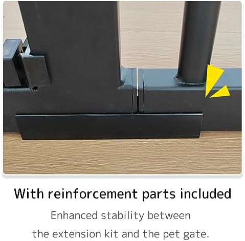 Lumizone 55.12" Extra Tall Pet Gate Extension Kit 4.13" Wide Black - Image 3