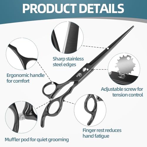 7-Inch Dog Grooming Scissors Set, 4-in-1 Pet Shears Kit - Image 3