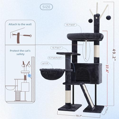 Gitelsnour Cat Tree Tower for Indoor Cats, Top Platform - Image 7