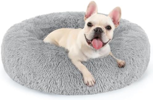 rabbitgoo Calming Cat Beds for Indoor Cats, 23 inches, Light Grey by rabbitgoo