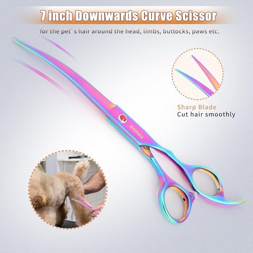7.0in Titanium Dog Grooming Scissors Set - Image 7