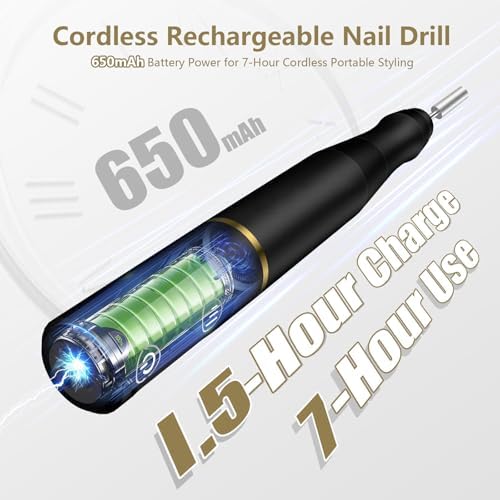 TUOBEO Cordless Nail Drill Electric Nail File Kit, Rechargeable Efile Set - Image 2