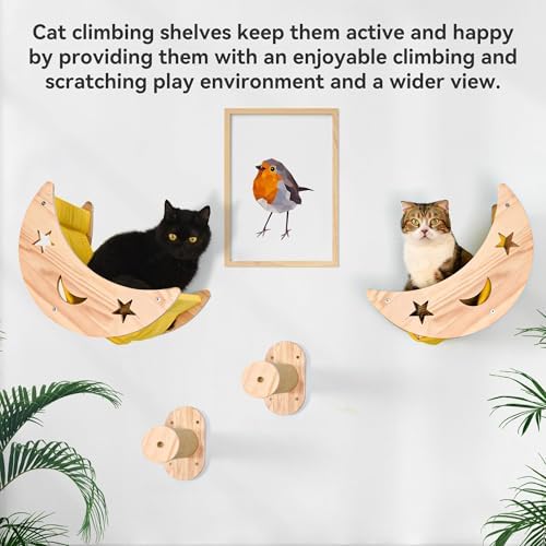 Wall Cat Bed Moon Hammock Wall Mounted Shelf - Image 6