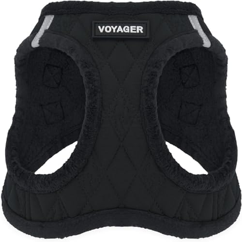 Voyager Step-in Plush Dog Vest Harness -Black Plush by BestPetSuppliesLLC