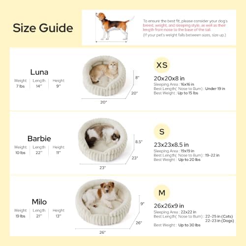 Bedsure ComfyFleece® Washable Cute Large Cat Bed, Soft Round Puppy Bed - Image 5