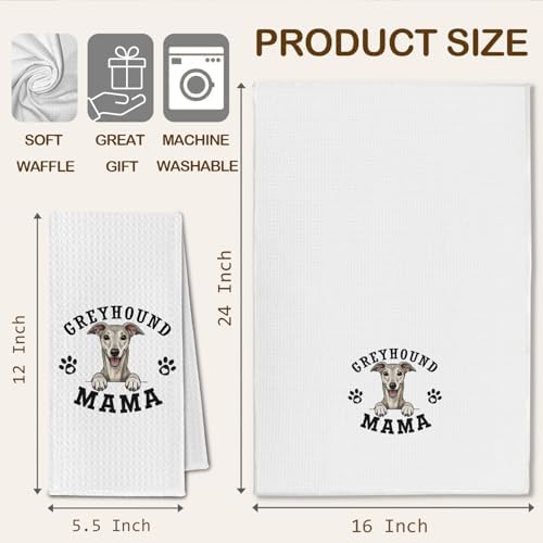 Greyhound Kitchen Towels, Dog Mama Greyhound Gifts - Image 6
