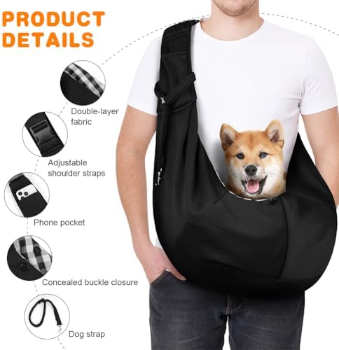 Dog Sling Carrier with Adjustable Strap, Reversible Pet Carrier - Image 3