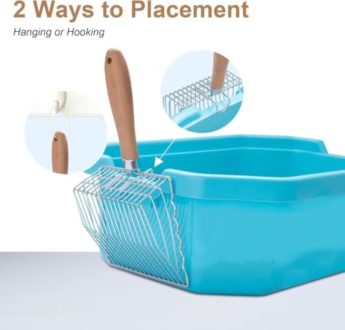 Metal Sifting Cat Litter Scoop, Wood Handle - Image 6