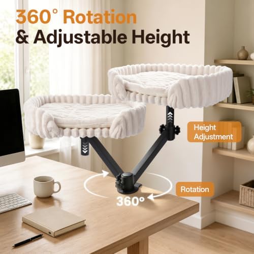 Cat Desk Bed, 360° Rotatable Cat Hammock - Image 4