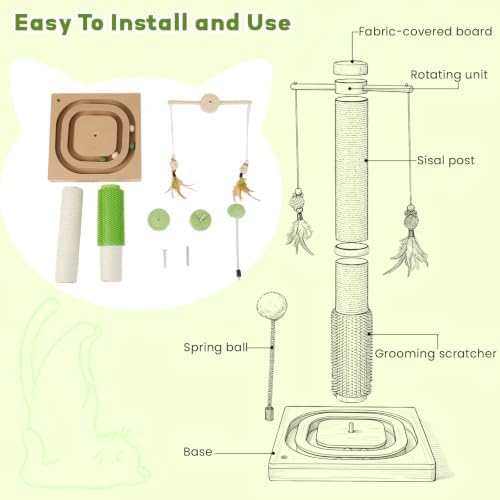 Cat Scratching Post with Stable Square Base - Image 7
