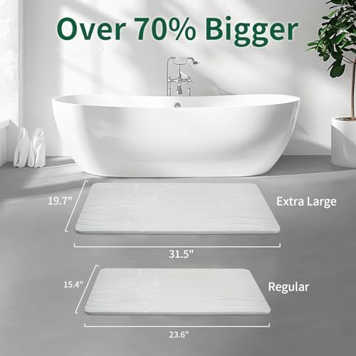 XMarrat Extra Large Stone Bath Mat, Diatomaceous Earth Mat, 31.5"x19.7" - Image 2