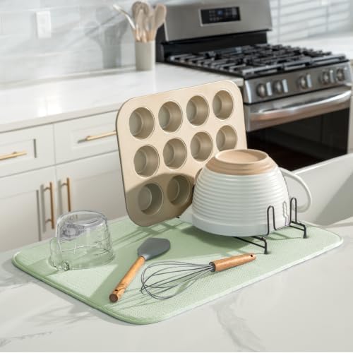 S&T INC. Dish Drying Mat, Mint Green - Image 2