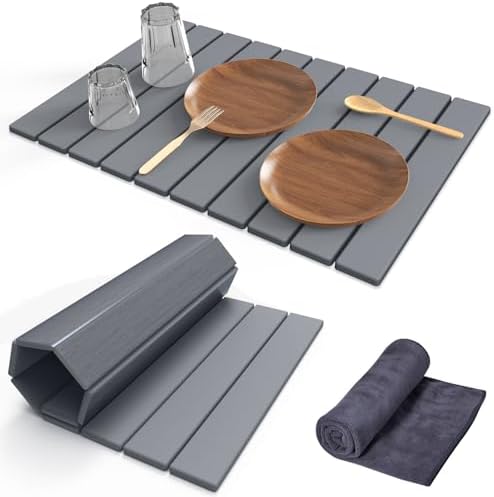 Stone Dish Drying Mat for Kitchen Counter, Versatile Stone Drying Mats for Cups by Cecnamt