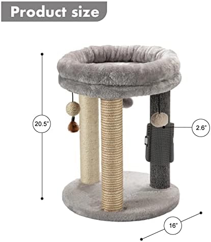 MECOOL 4in1 Small Cat Tree, Scratching Post - Image 4