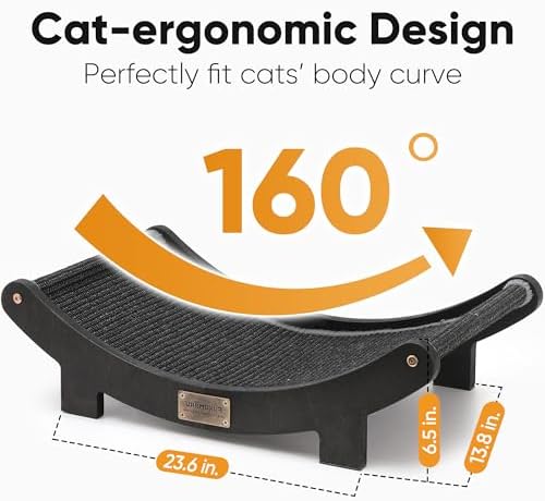 FUKUMARU Sisal Cat Scratcher Bed, Solid Wood Cat Hammock - Image 4