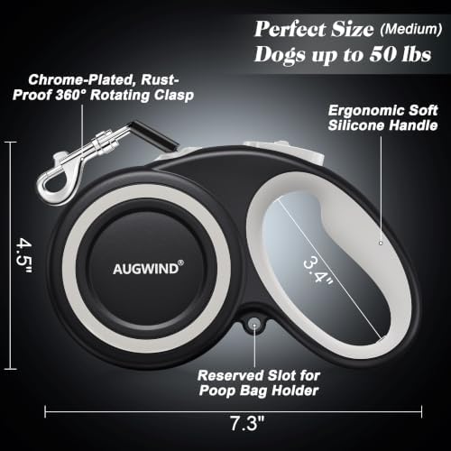 Retractable Dog Leash with Stainless Steel Anti-Chew Cable - Image 5