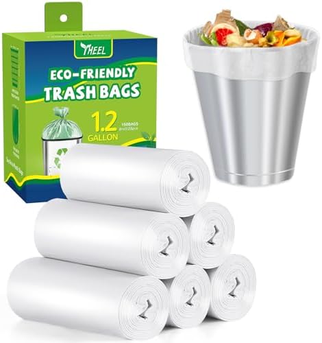 1.2 Gallon Clear Small Trash Bags Strong Leak-Resistant by YHEEL