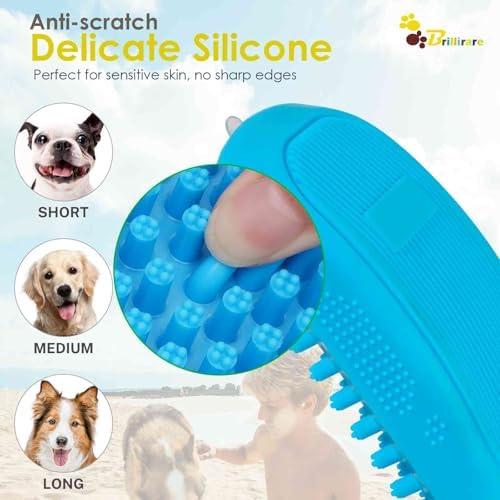 Dog Grooming Brush, Premium Soft Silicone Pet Bath Brushes, Rubber Massage - Image 5