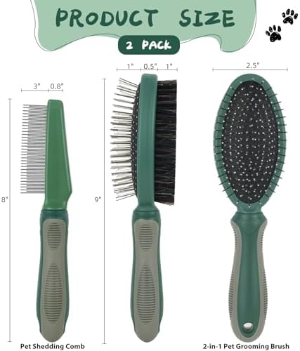 2PCS Pet Grooming Brush and Deshedding Comb Tools - Image 2